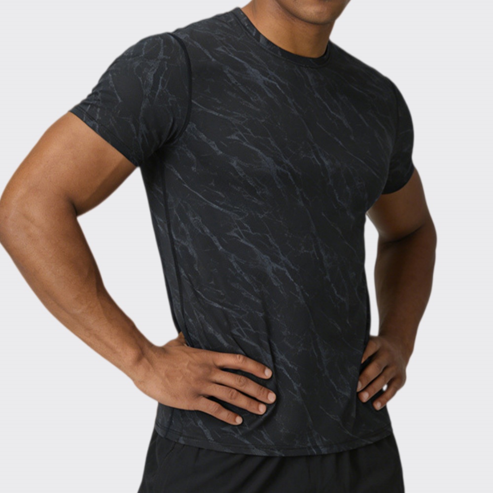 T Shirt Tight Fit - ฤดูร้อนผู้ชายเสื้อยืดออกกำลังกายแห้งเร็วแขนสั้นชายยิมฟิตเนสกีฬาเสื้อยืดผู้ชายวิ่งเพาะกายเสื้อยืด