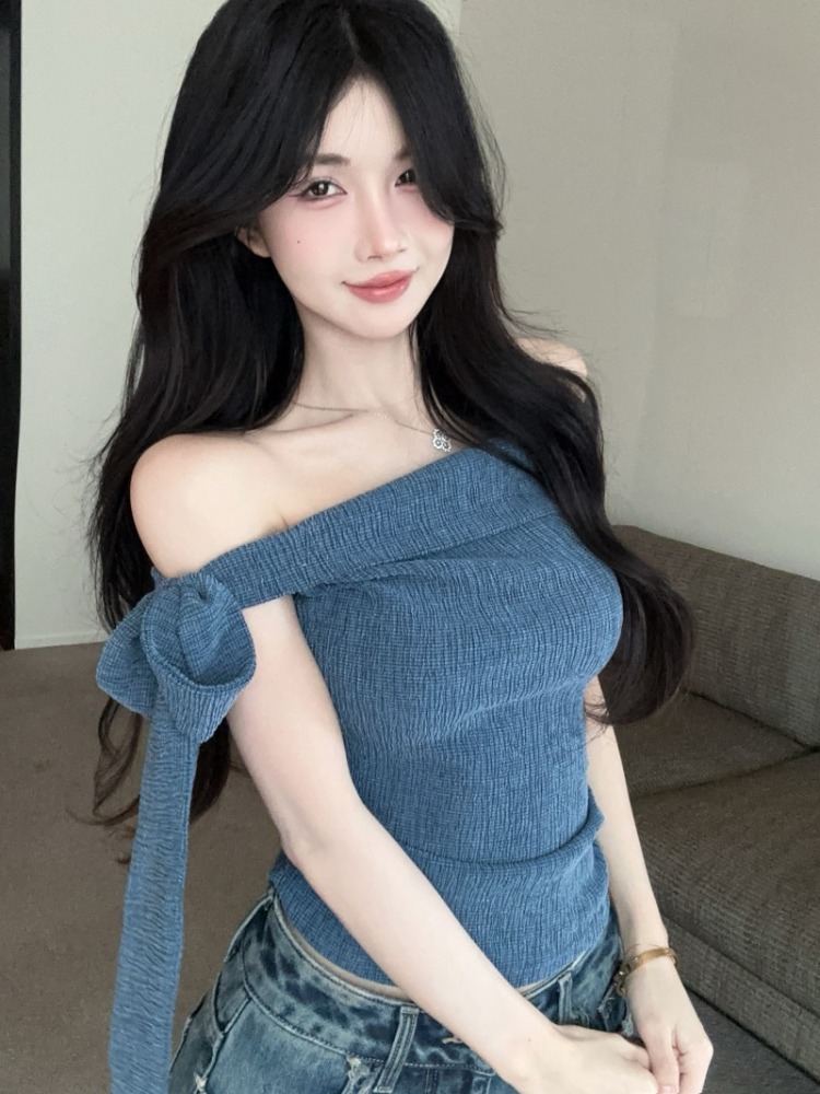 เสื้อยืดผู้หญิงแขนสั้นแบบผูกเอ - T Shirt Tight Fit บทวิจารณ์และราคา