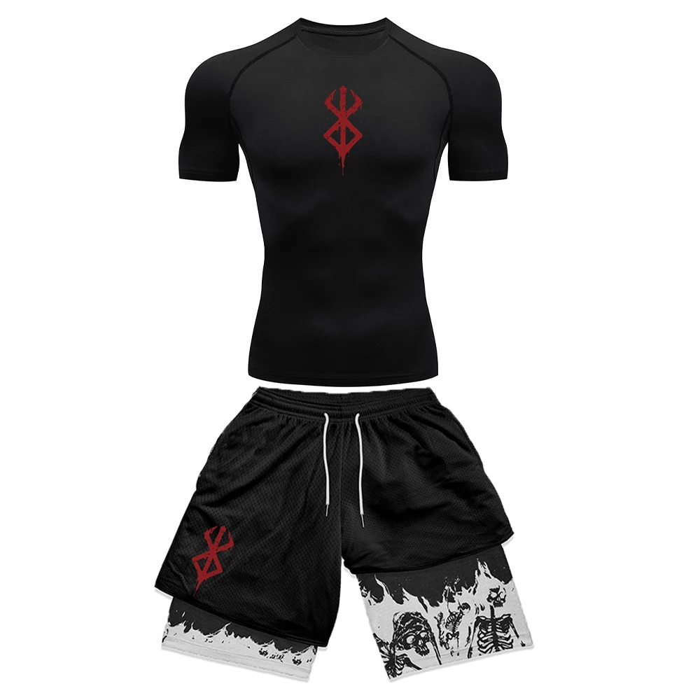 อะนิเมะ 3D พิมพ์ผู้ชายชุดแขนสั - Compression Shorts Athletes บทวิจารณ์และราคา