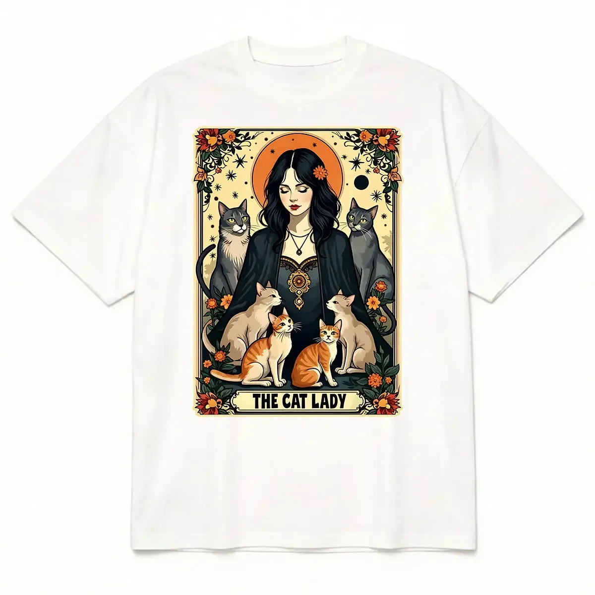 เสื้อยืดลายการ์ดทาโรต์ The Cat - Undershirt Crew Neck บทวิจารณ์และราคา