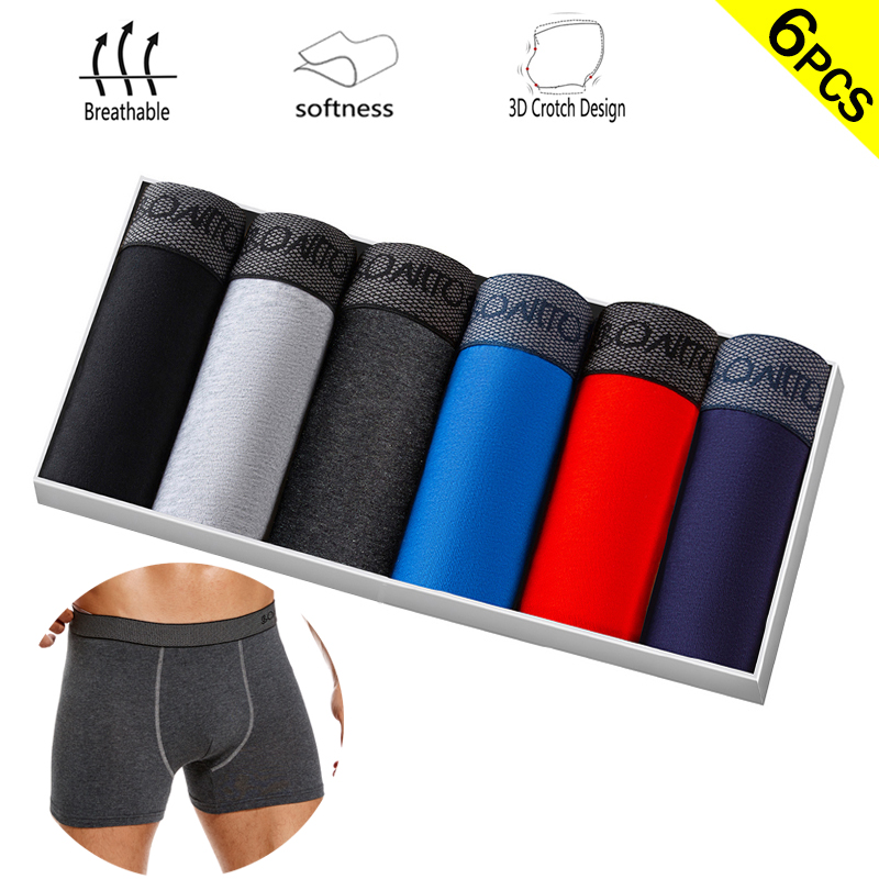 6 ชิ้น/แพ็คกางเกงนักมวยสีทึบกา - Boxer Brief Pack Cotton บทวิจารณ์และราคา